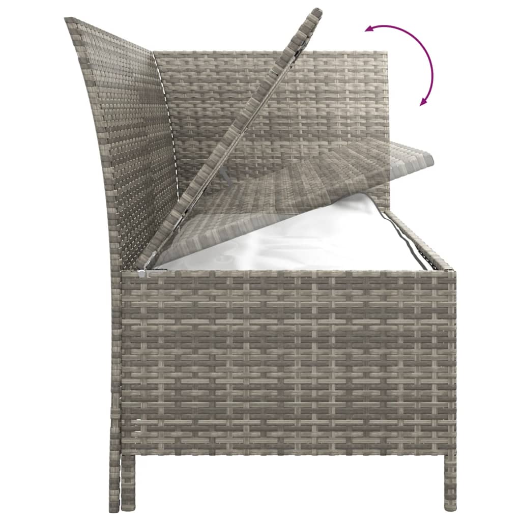 loungesæt til haven 4 dele med hynder polyrattan grå