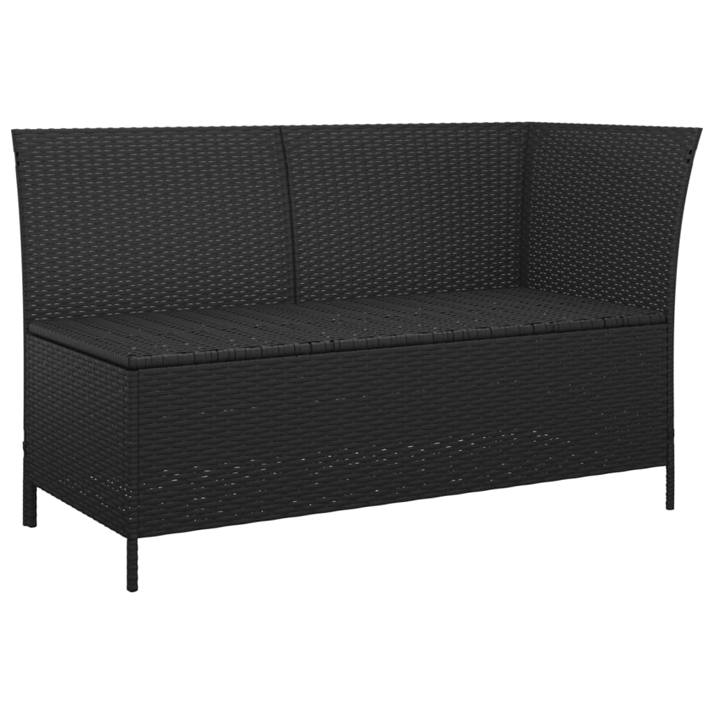 loungesæt til haven 3 dele med hynder polyrattan sort
