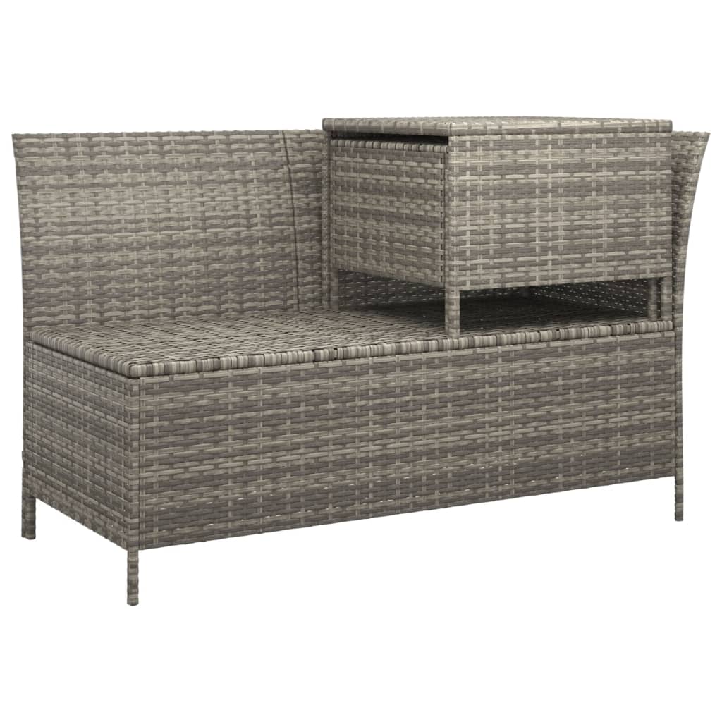 loungesæt til haven 3 dele med hynder polyrattan grå