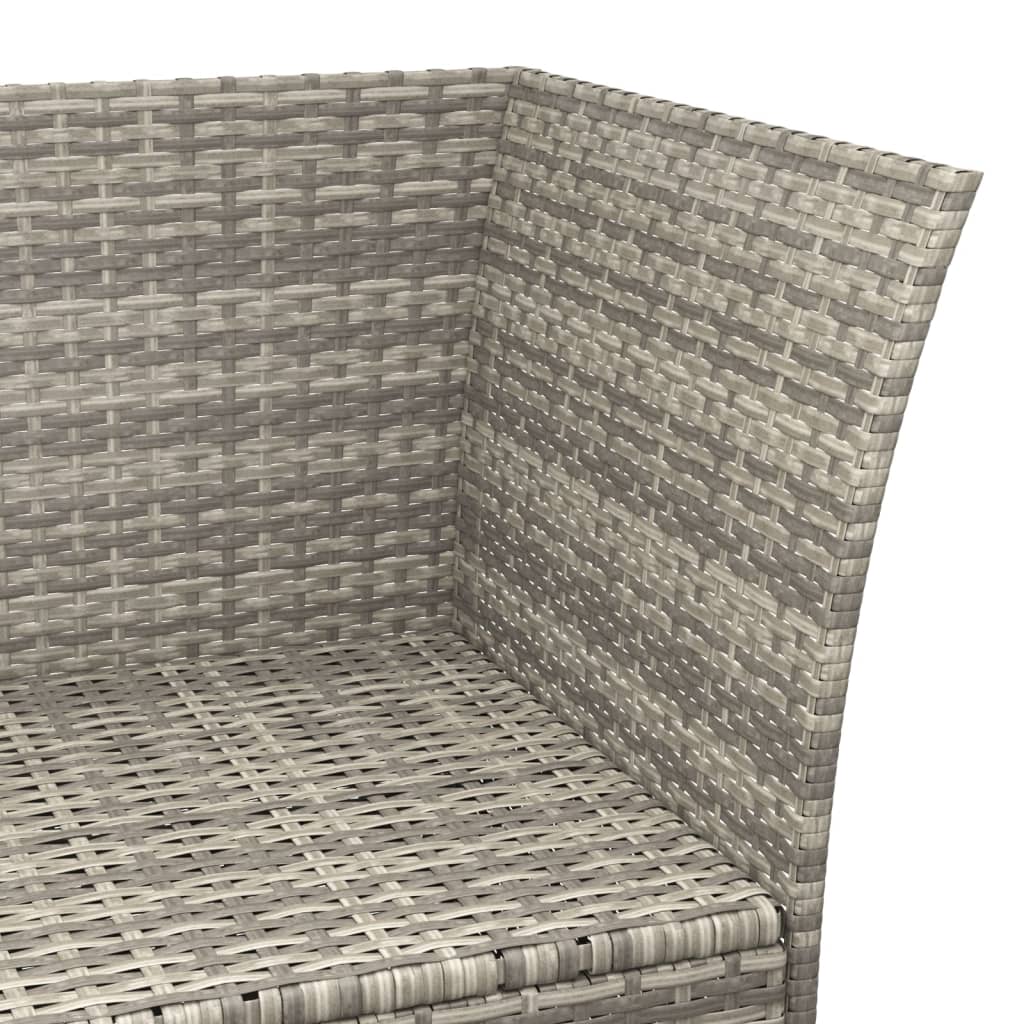 loungesæt til haven 3 dele med hynder polyrattan grå