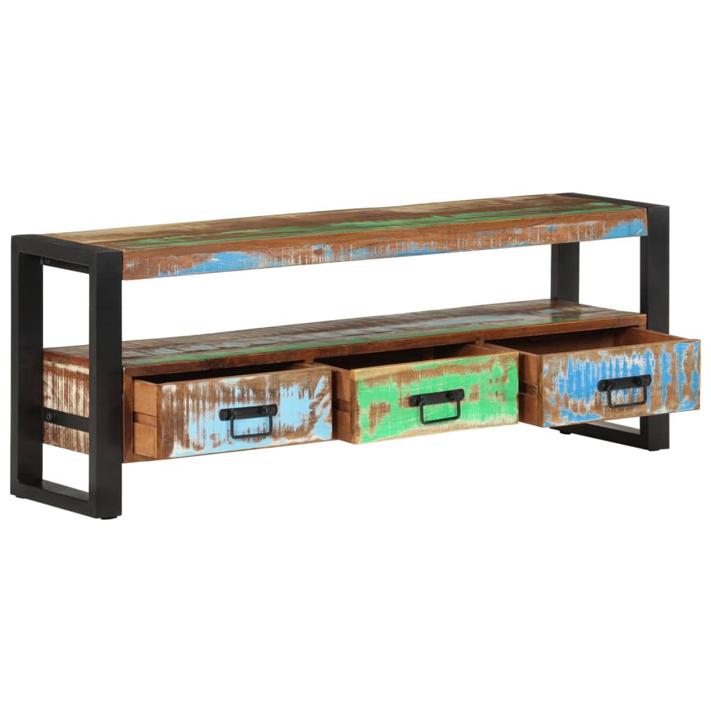 tv-bord 120x30x45 cm massivt genbrugstræ