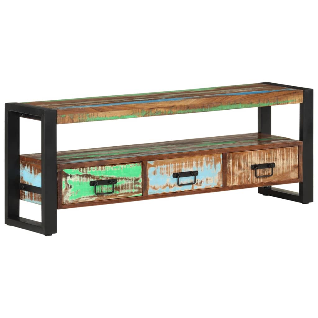 tv-bord 120x30x45 cm massivt genbrugstræ