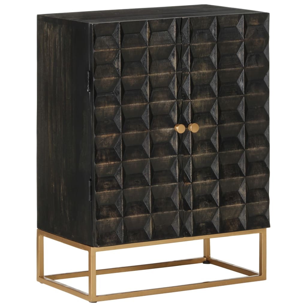 skænk 55x34x75 cm massivt mangotræ og jern sort