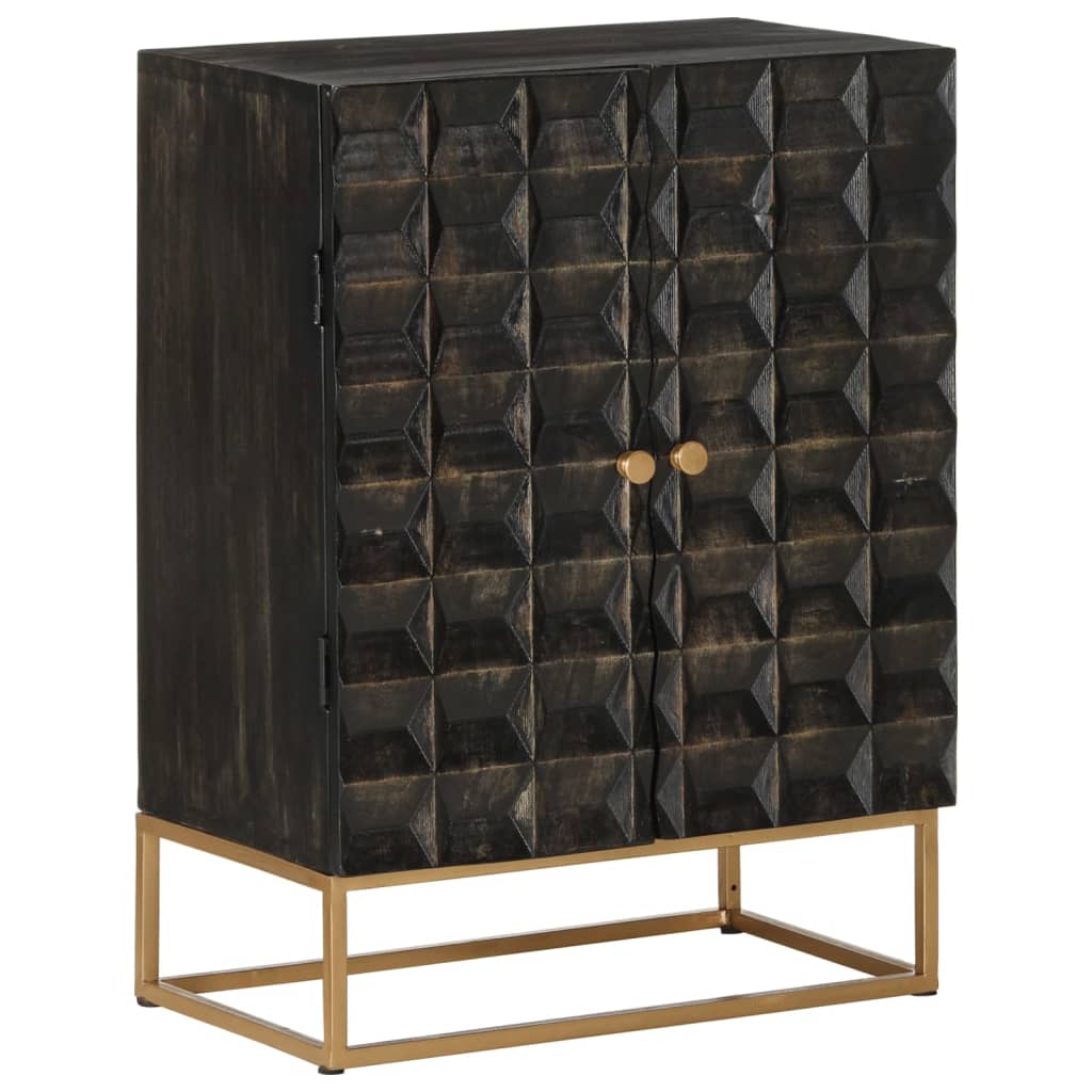 skænk 55x34x75 cm massivt mangotræ og jern sort