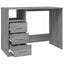 skrivebord m. skuffer 102x50x76cm konstrueret træ grå sonoma-eg