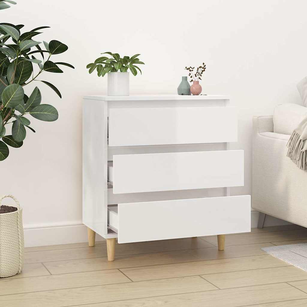 skænk 60x35x70 cm konstrueret træ hvid højglans