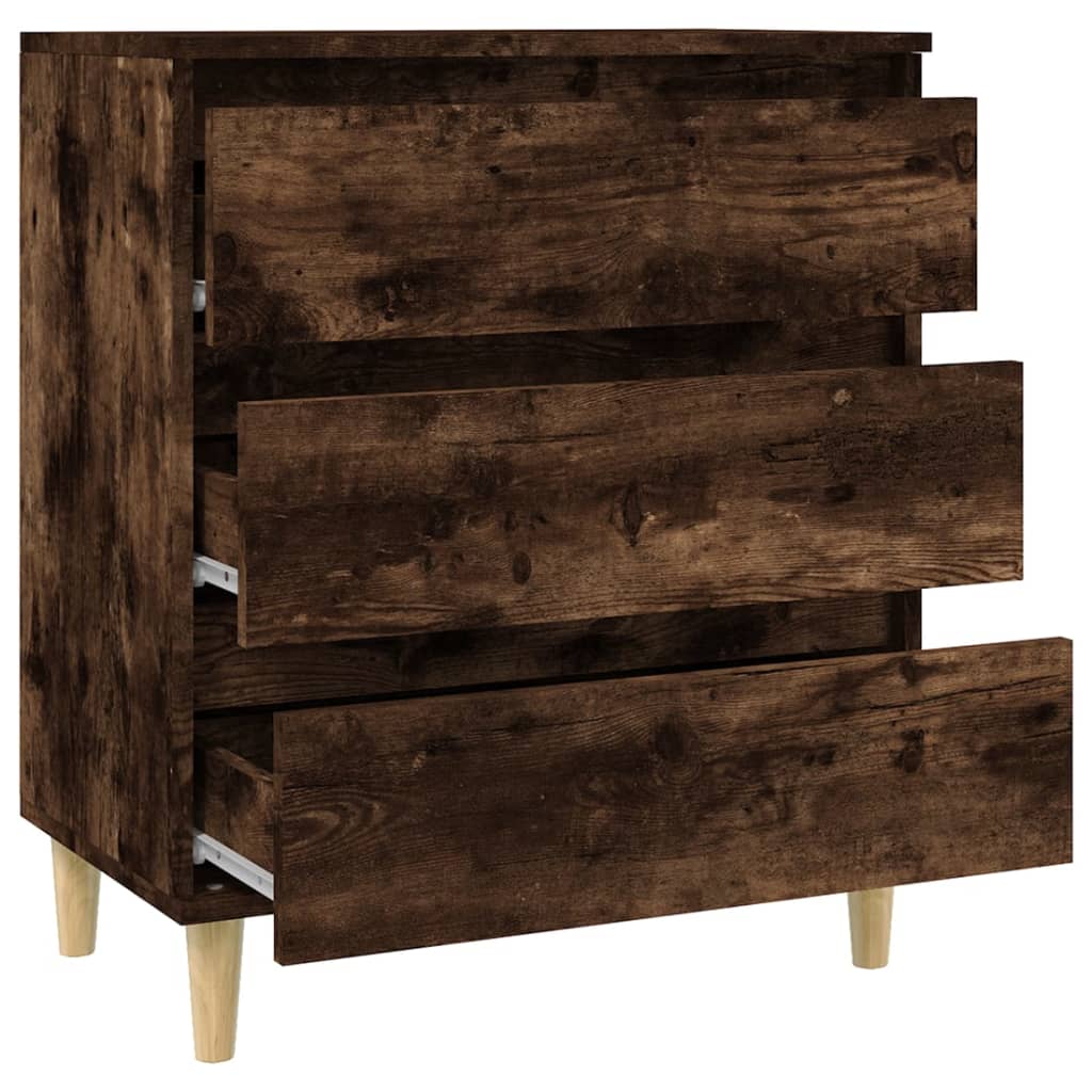 skænk 60x35x70 cm konstrueret træ røget egetræsfarve