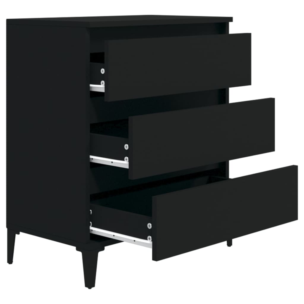 skænk 60x35x70 cm konstrueret træ sort