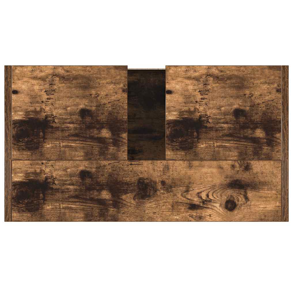 badeværelsesskab 60x33x60 cm konstrueret træ røget egetræsfarve