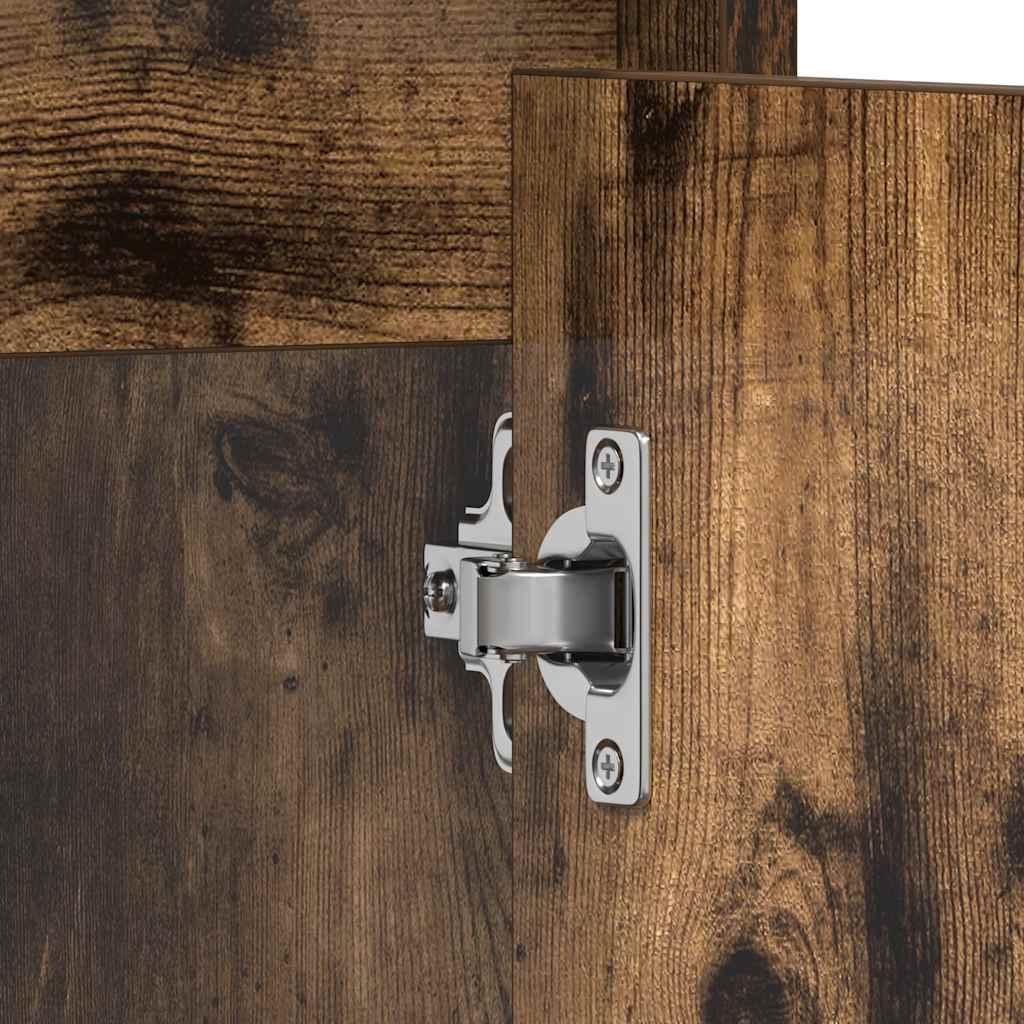 badeværelsesskab 60x33x60 cm konstrueret træ røget egetræsfarve