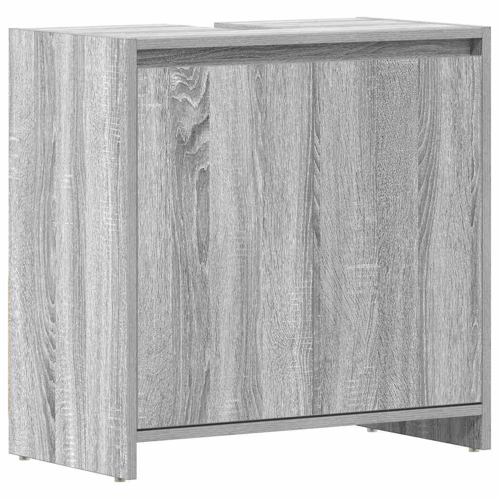 badeværelsesskab 60x33x60 cm konstrueret træ grå sonoma-eg