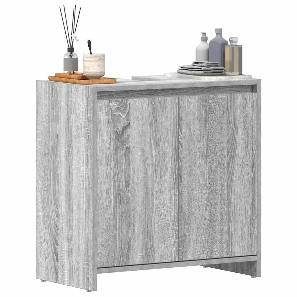 badeværelsesskab 60x33x60 cm konstrueret træ grå sonoma-eg