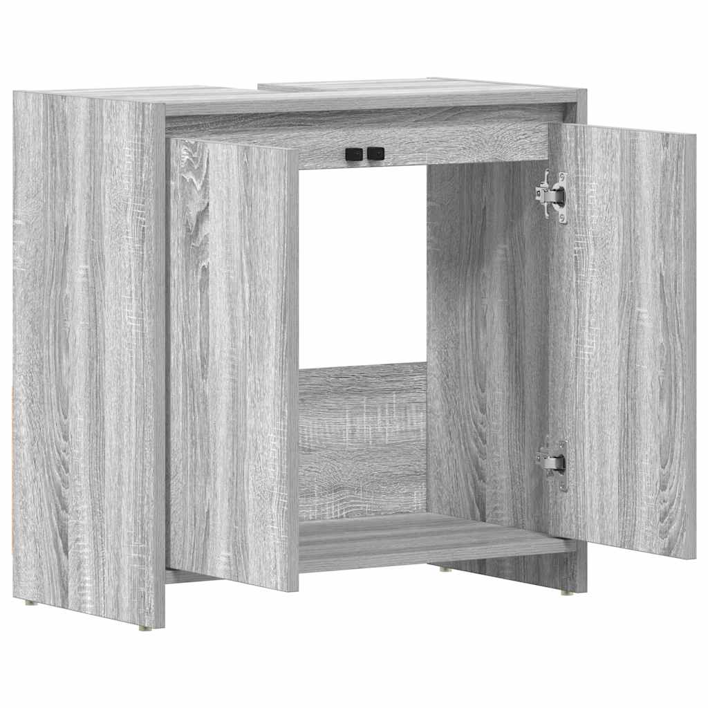 badeværelsesskab 60x33x60 cm konstrueret træ grå sonoma-eg