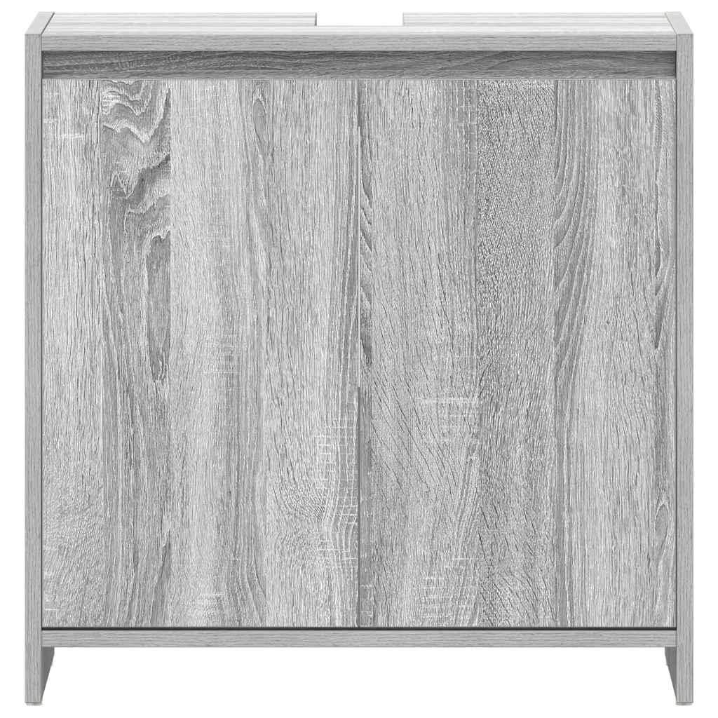 badeværelsesskab 60x33x60 cm konstrueret træ grå sonoma-eg