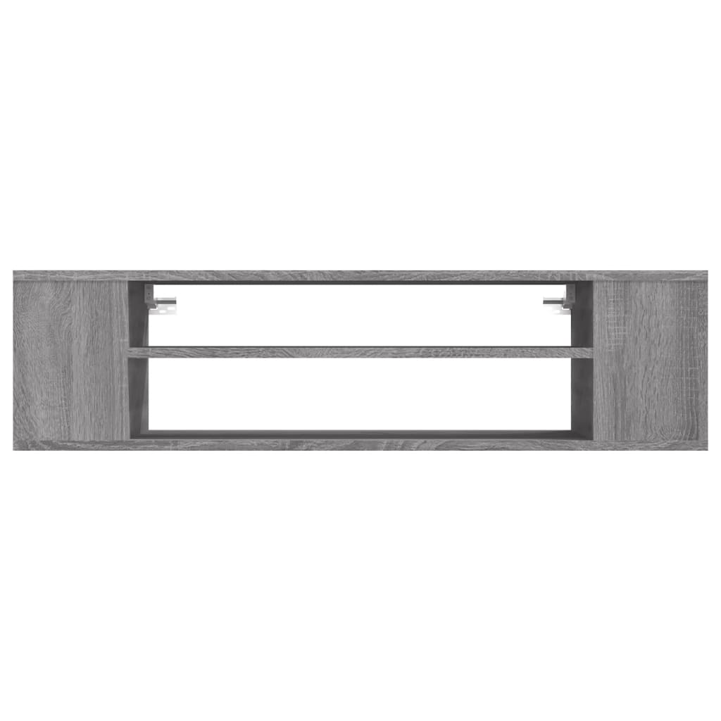væghængt tv-bord 100x30x26,5 cm konstrueret træ grå sonoma-eg