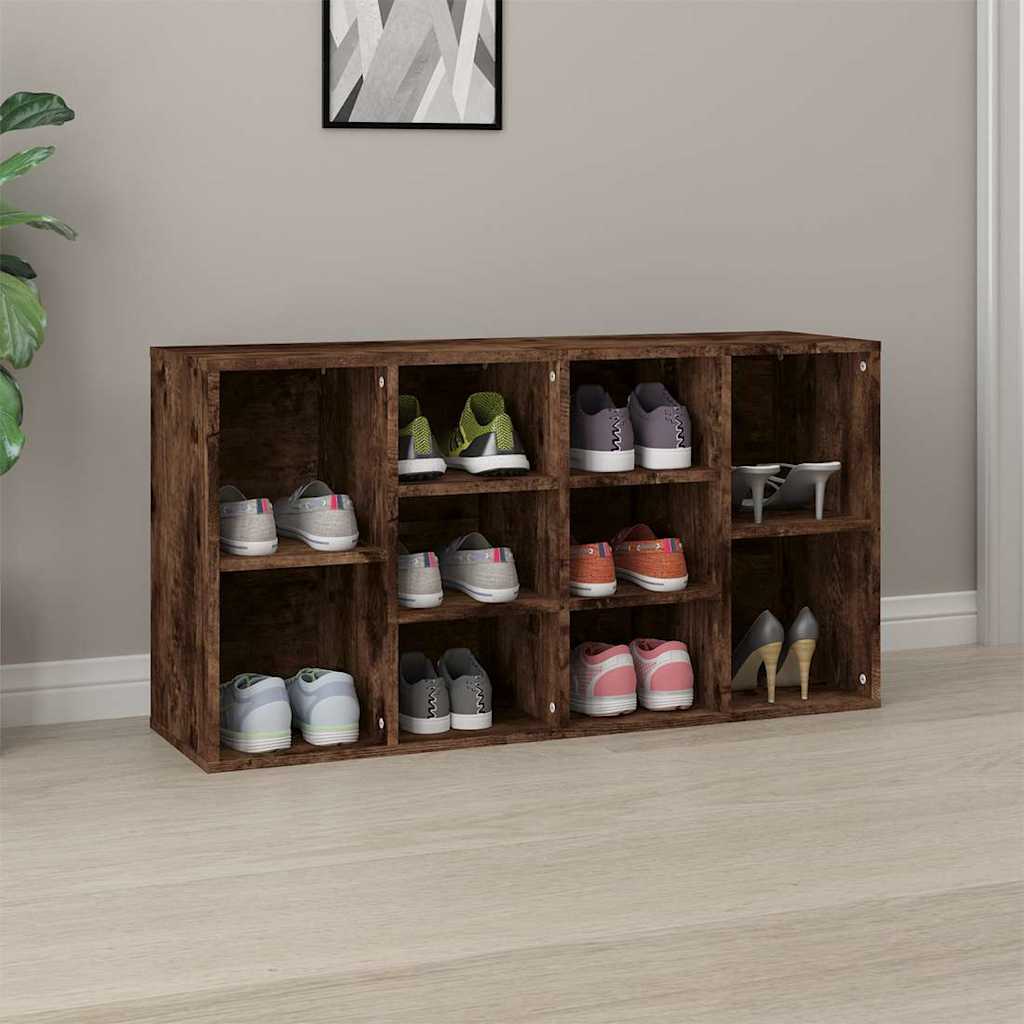 skobænk 103x30x55 cm konstrueret træ røget egetræsfarve