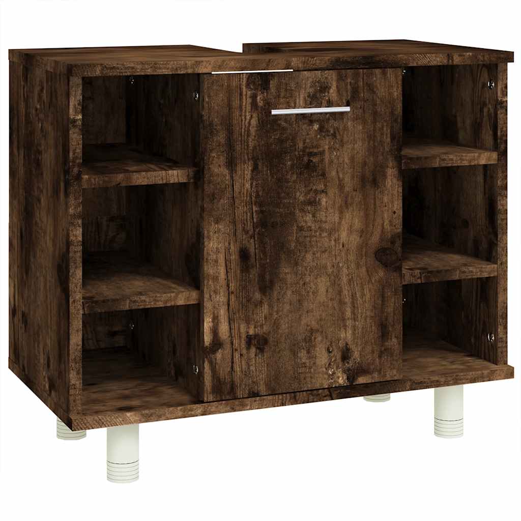badeværelsesskab 60x32x53,5 cm konstrueret træ røget egetræ