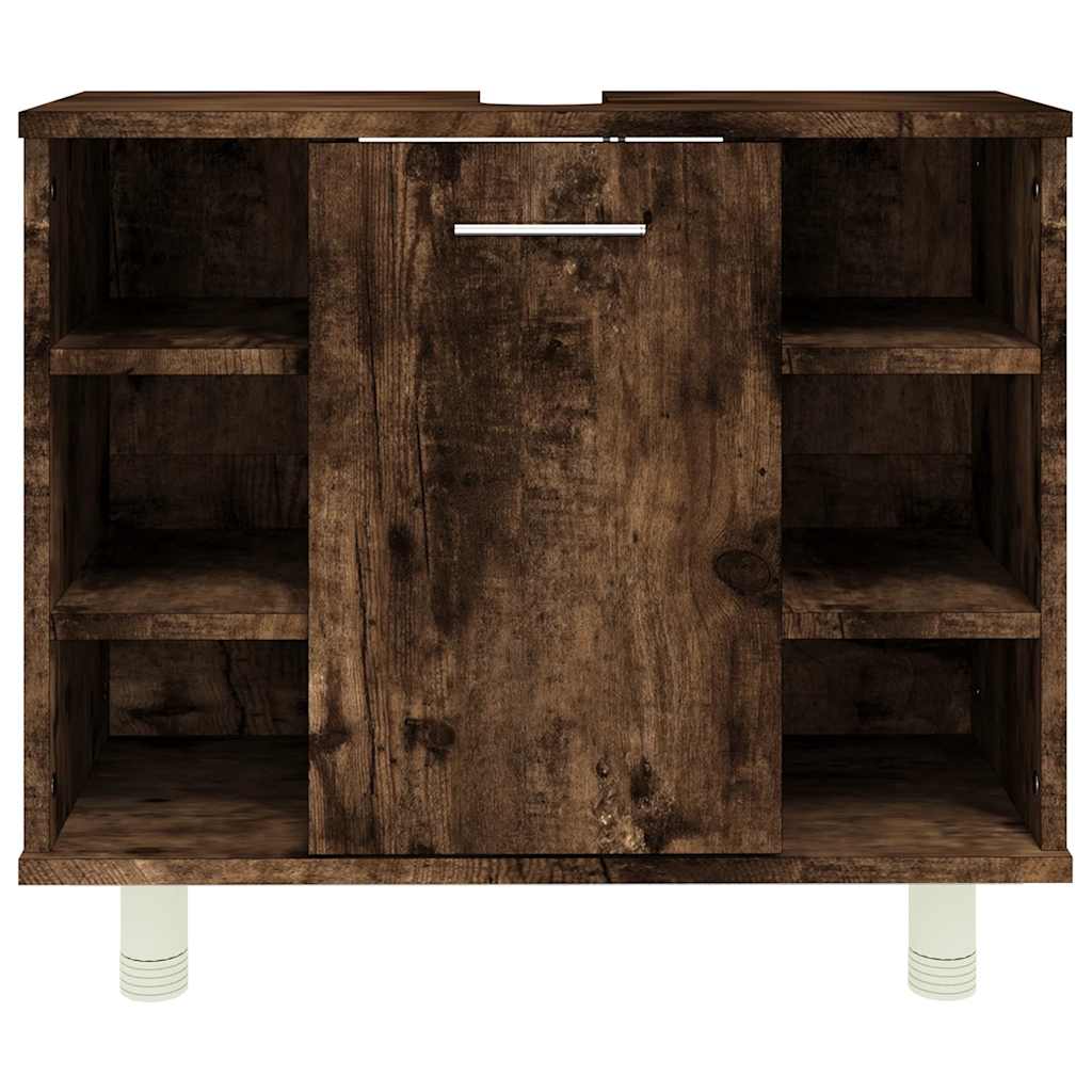 badeværelsesskab 60x32x53,5 cm konstrueret træ røget egetræ