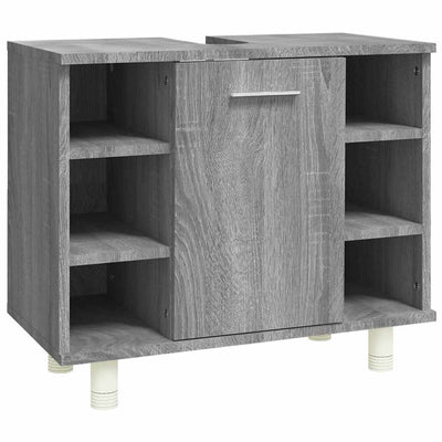 badeværelsesskab 60x32x53,5 cm konstrueret træ grå sonoma-eg