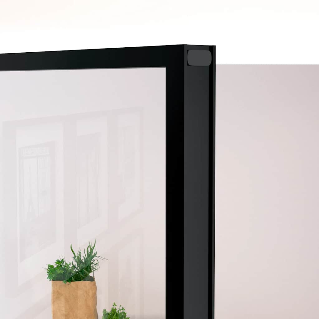 dør 76x201,5 cm hærdet glas og aluminium sort