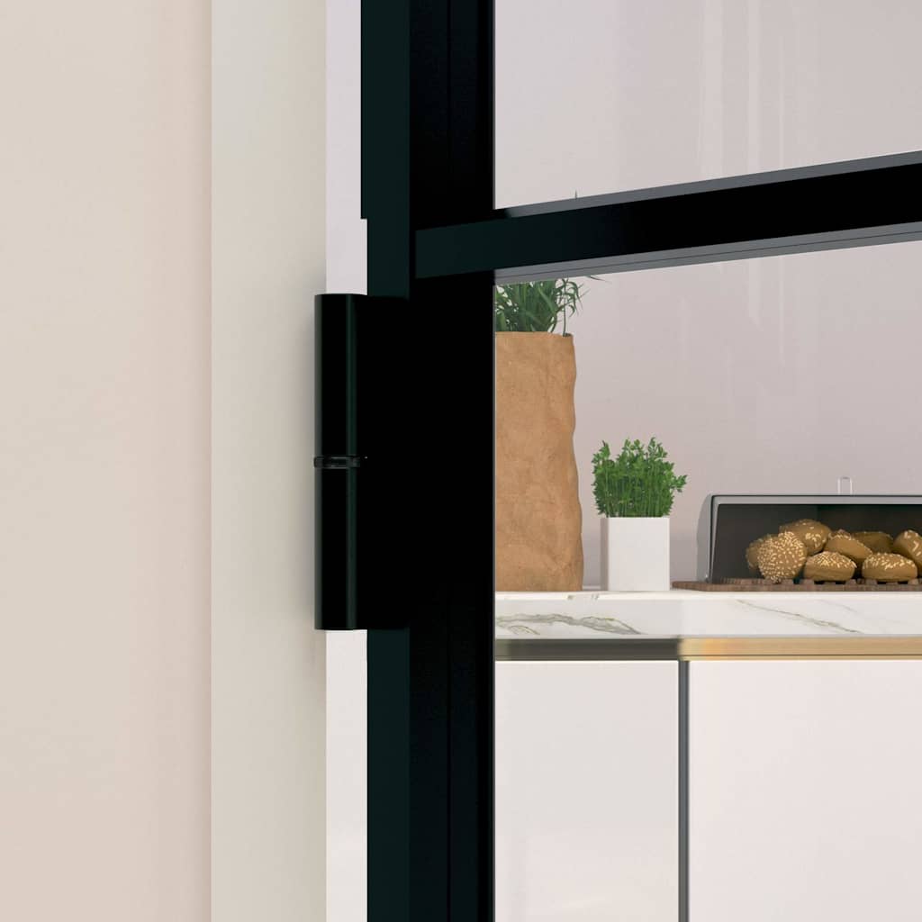 dør 83x201,5 cm hærdet glas og aluminium sort