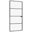 dør 93x201,5 cm hærdet glas og aluminium sort
