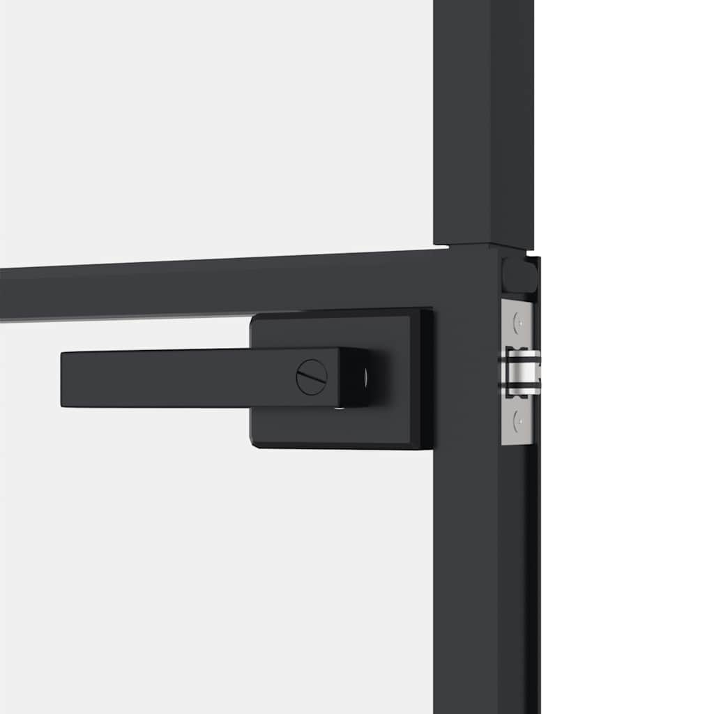 dør 93x201,5 cm hærdet glas og aluminium sort