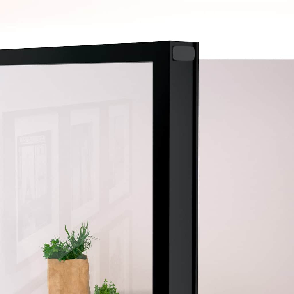 dør 76x201,5 cm hærdet glas og aluminium sort
