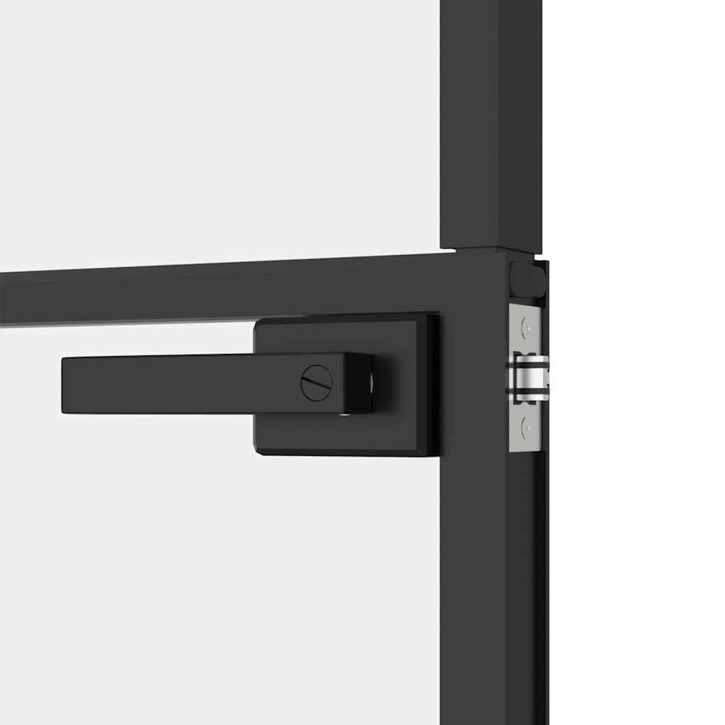 dør 76x201,5 cm hærdet glas og aluminium sort