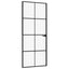 dør 83x201,5 cm hærdet glas og aluminium sort