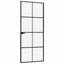 dør 83x201,5 cm hærdet glas og aluminium sort