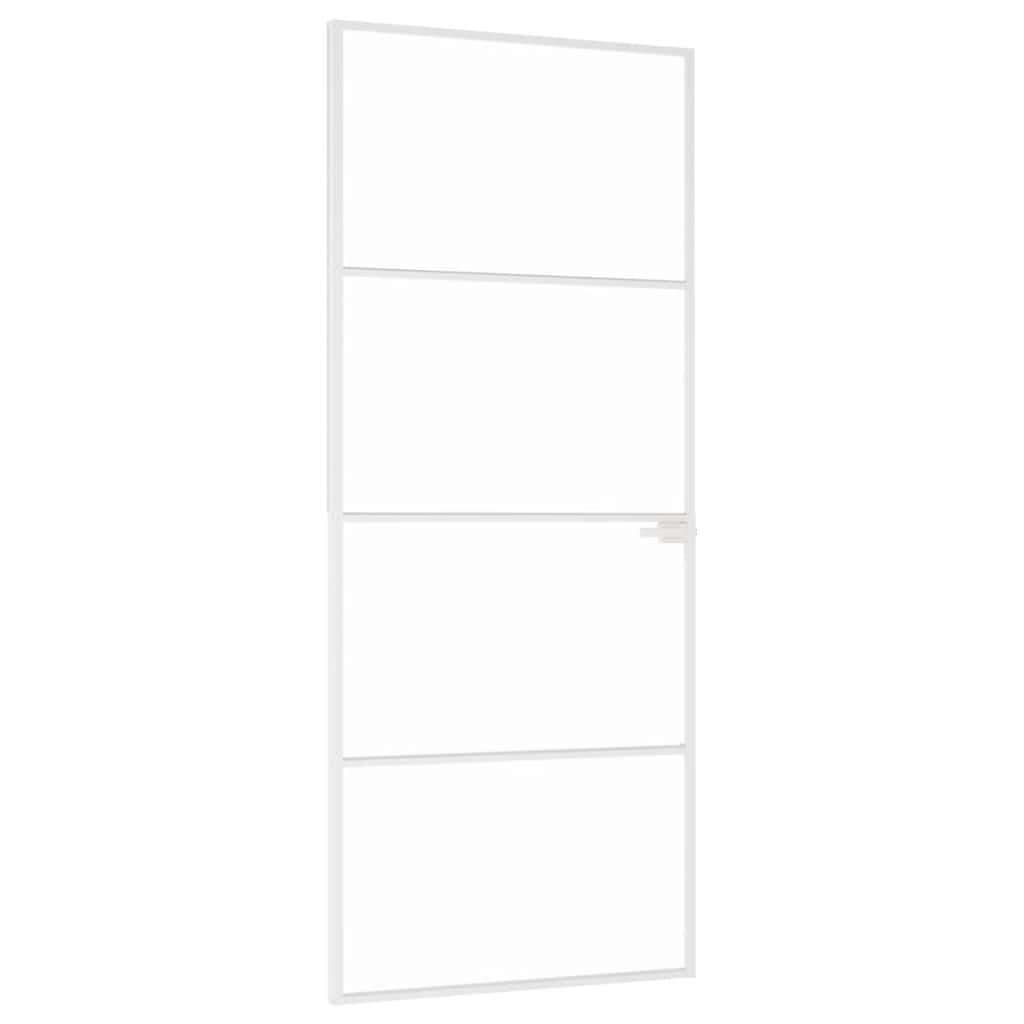 dør 83x201,5 cm hærdet glas og aluminium hvid
