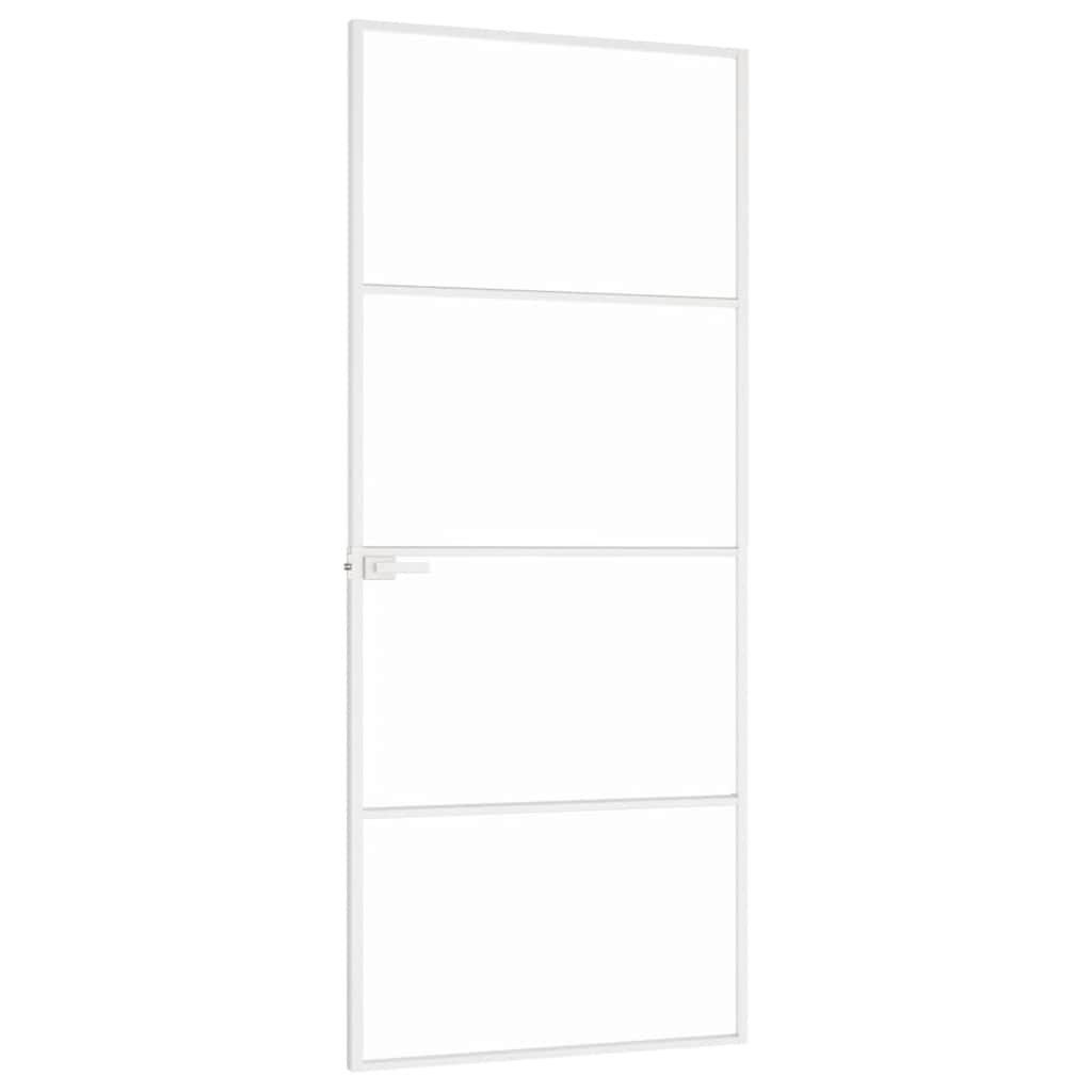 dør 83x201,5 cm hærdet glas og aluminium hvid