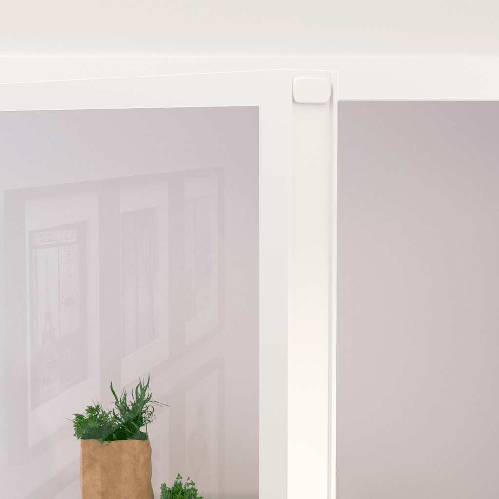 dør 83x201,5 cm hærdet glas og aluminium hvid