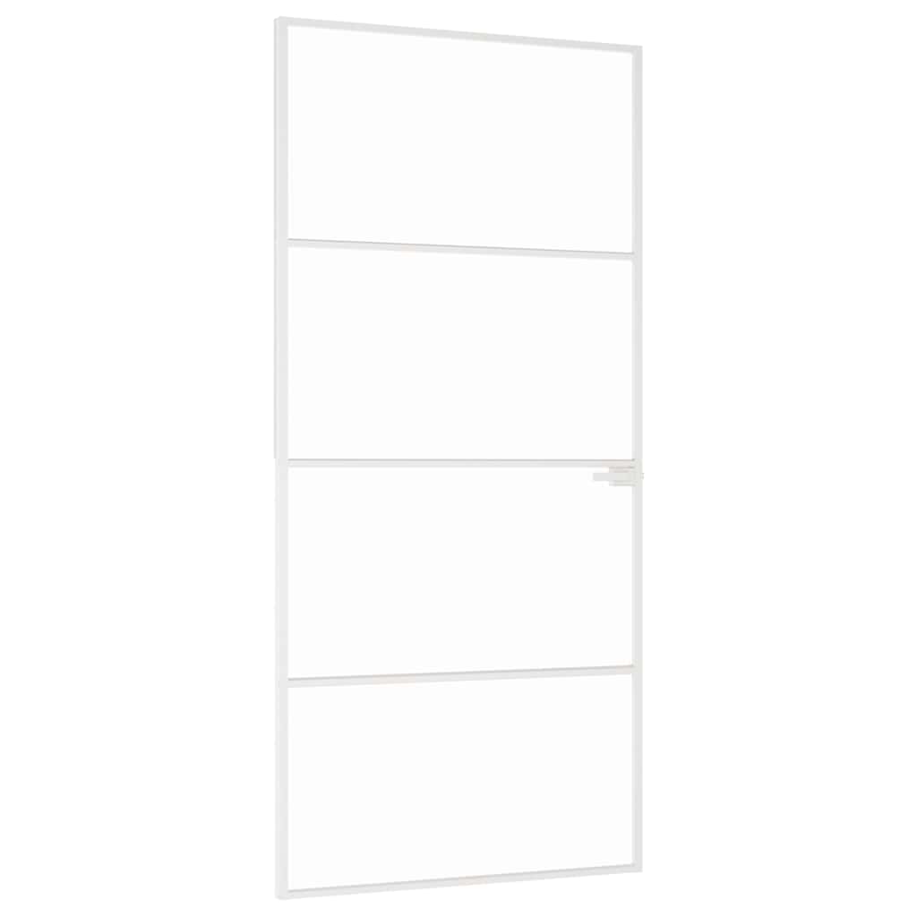 dør 93x201,5 cm hærdet glas og aluminium hvid