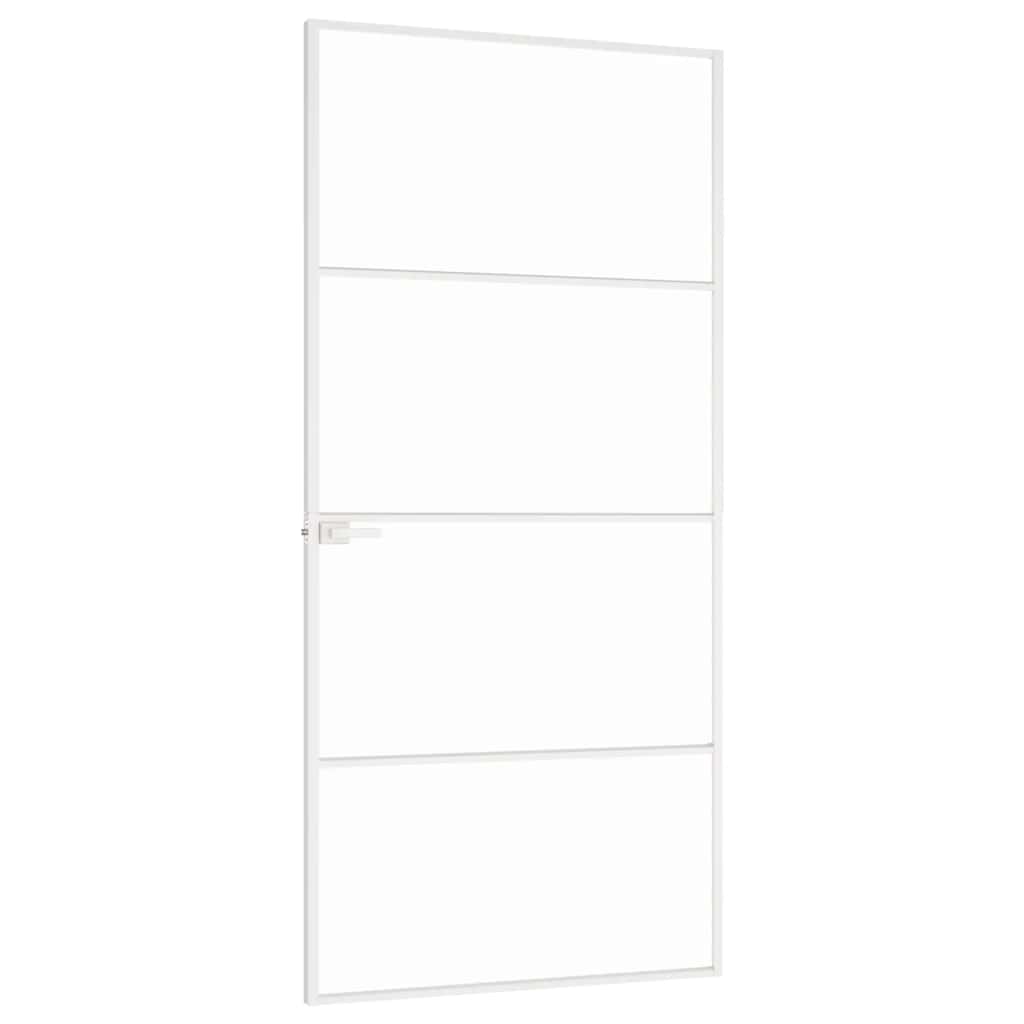 dør 93x201,5 cm hærdet glas og aluminium hvid