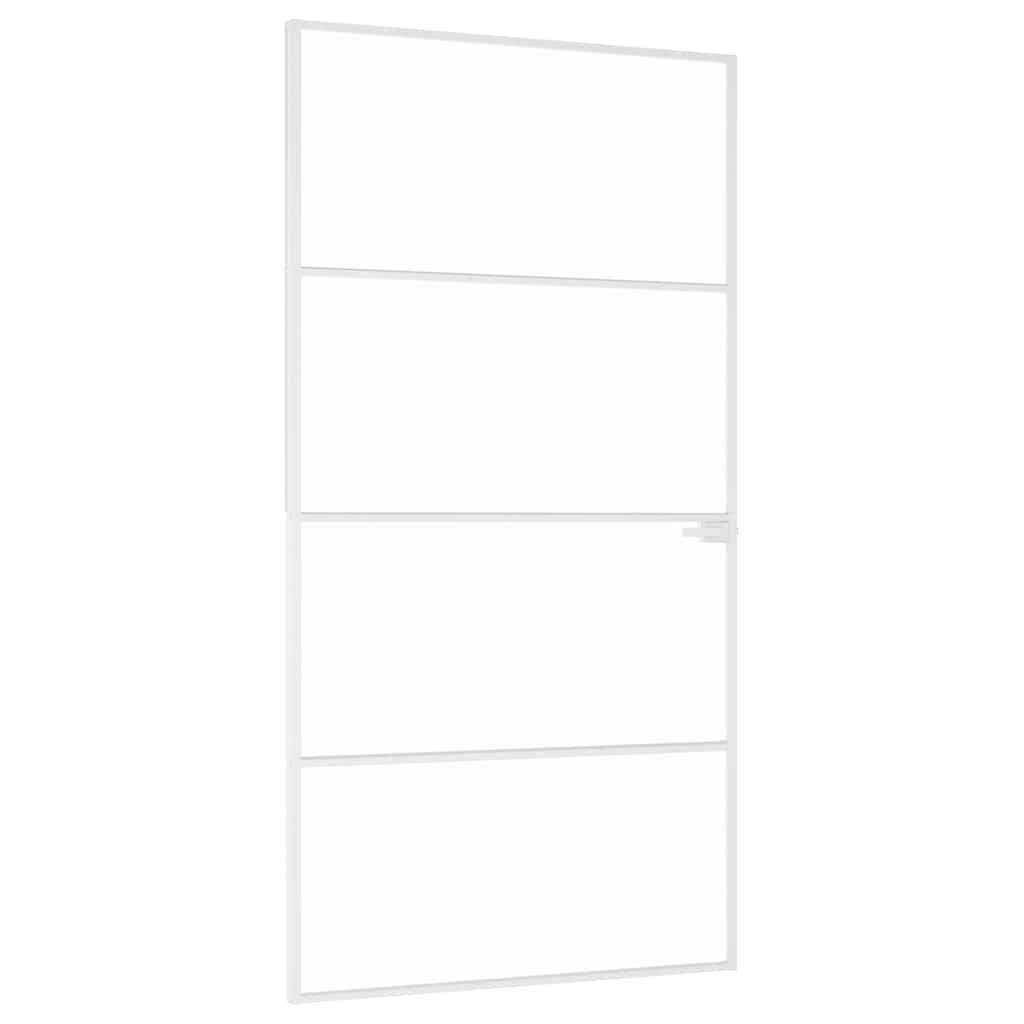 dør 102x201,5 cm hærdet glas og aluminium hvid