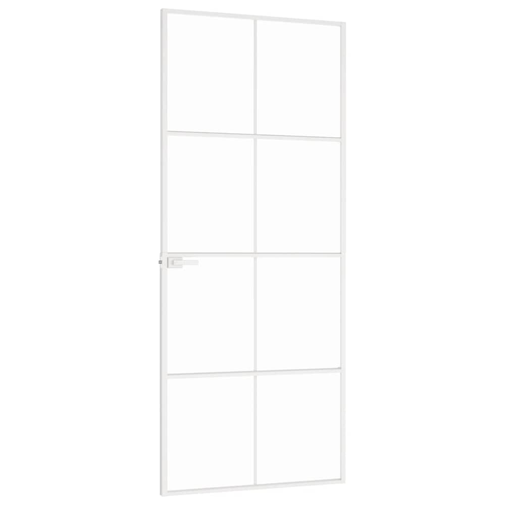 dør 83x201,5 cm hærdet glas og aluminium hvid