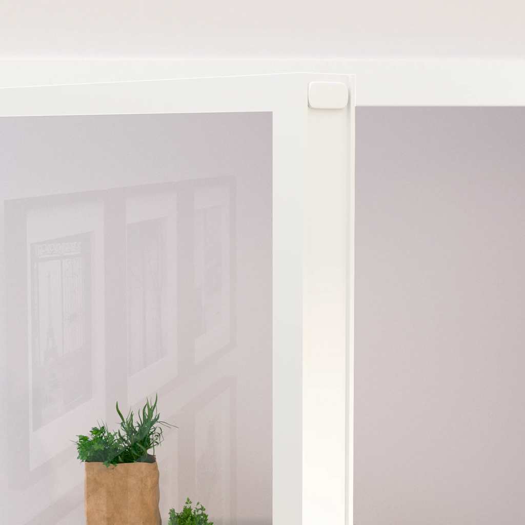 dør 83x201,5 cm hærdet glas og aluminium hvid
