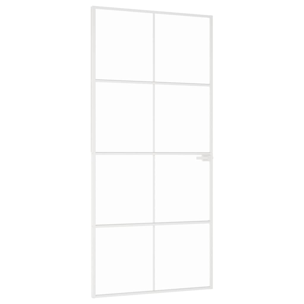 dør 93x201,5 cm hærdet glas og aluminium hvid