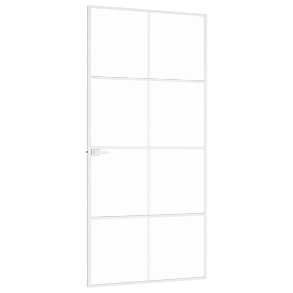 dør 93x201,5 cm hærdet glas og aluminium hvid