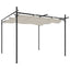 pergola med sammenrulleligt tag 295x292x230 cm cremefarvet