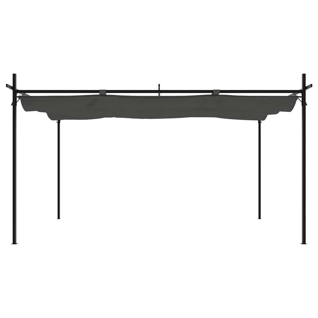 pergola med sammenrulleligt tag 395x292x230 cm antracitgrå