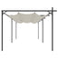 pergola med sammenrulleligt tag 589x292x230 cm cremefarvet