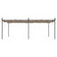 pergola med sammenrulleligt tag 589x292x230 cm gråbrun