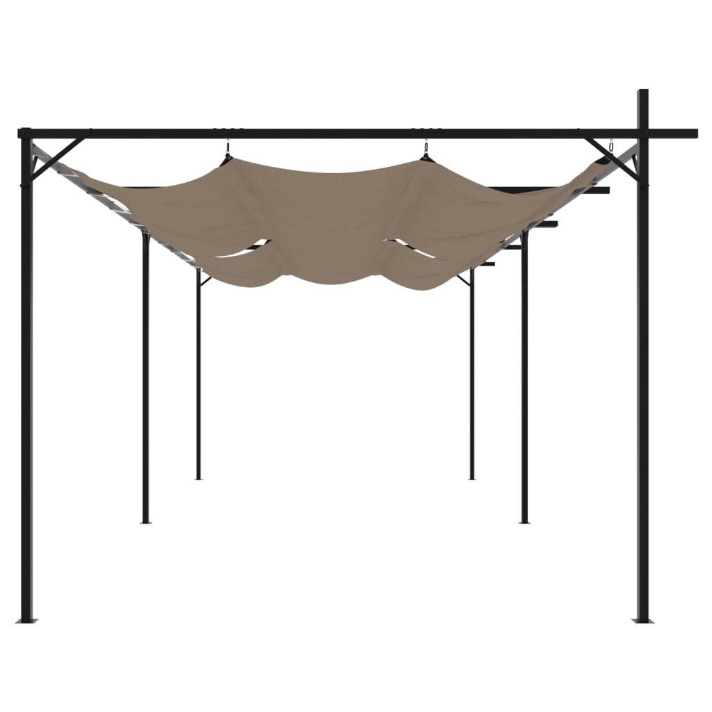 pergola med sammenrulleligt tag 589x292x230 cm gråbrun