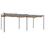 pergola med sammenrulleligt tag 589x292x230 cm gråbrun
