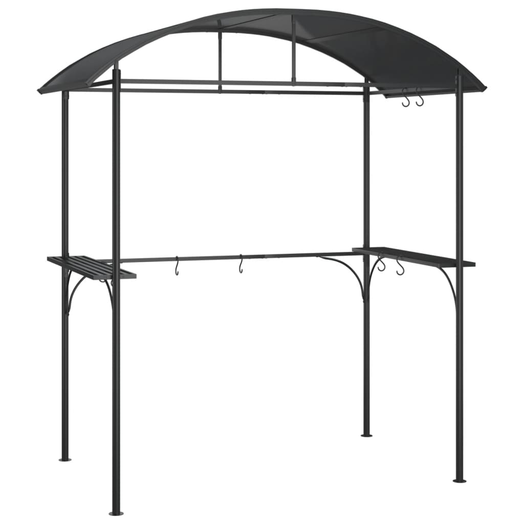 grillpavillon med sidehylder 220x115x230 cm stål antracitgrå