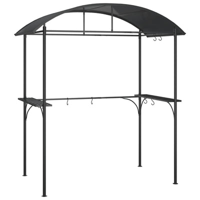 grillpavillon med sidehylder 220x115x230 cm stål antracitgrå