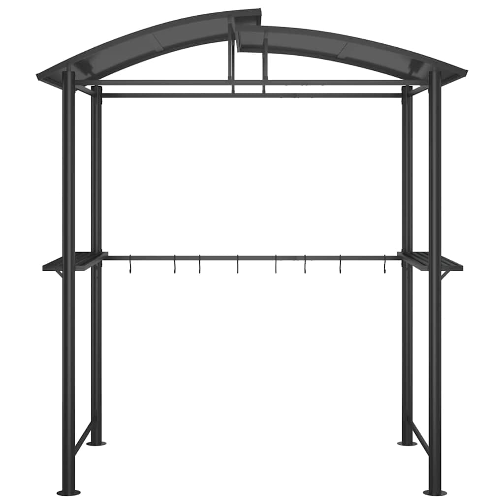 grillpavillon med sidehylder 210x114x230 cm stål antracitgrå